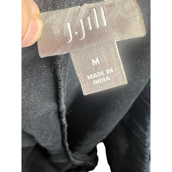 J. Jill M Black Linen Pants Lagenlook Minimalist Pull On Wide Straight Leg Beach - Picture 8 of 9